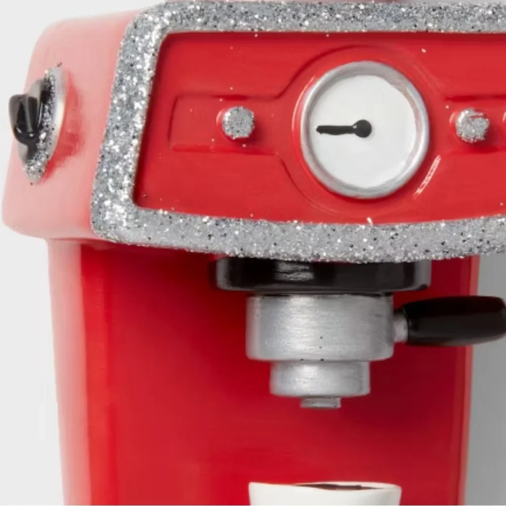 Target Red and Silver Coffee Maker Ornament
